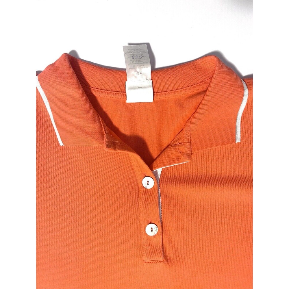 Madeleine Orange Short Sleeve Polo Shirt Dress White Tipped UK sz 16, US sz 12 - Picture 5 of 8